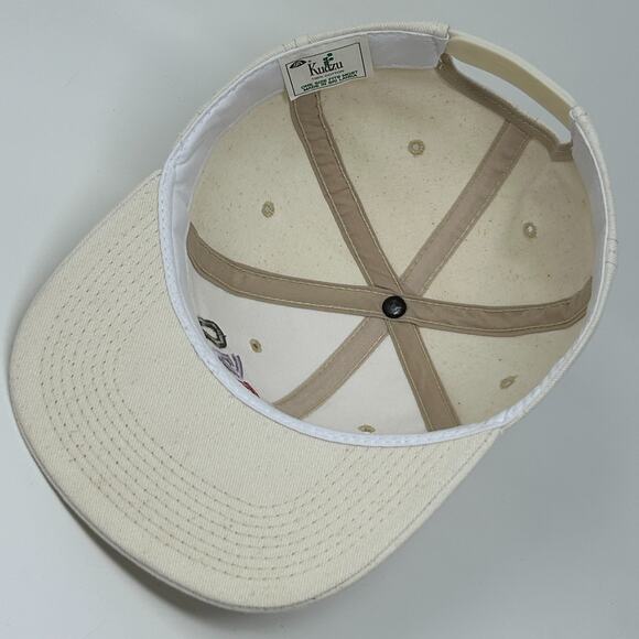 Vintage Chicago Hat Cap Ivory 90s Travel Tourist Tourism Snapback 6 Panel Kudzu - Picture 4 of 9